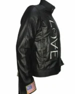 Buy Tom Delonge Angels and Airwaves Black Leather Jacket Sale Side post