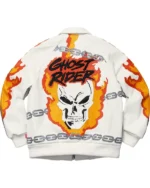 Buy Vanson Leathers Supreme Ghost Rider Jacket White Sale Back
