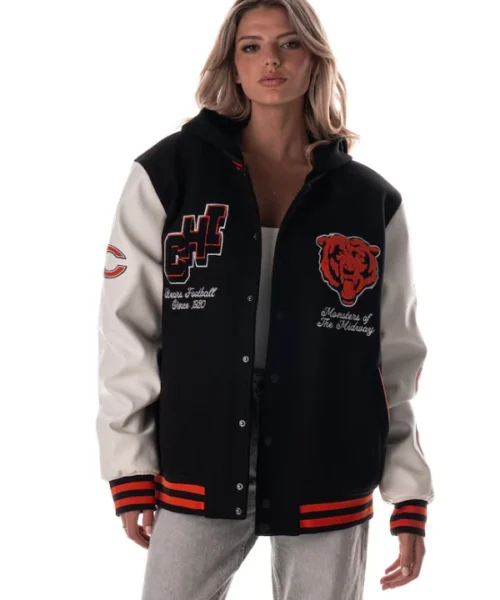 Chicago Bears The Wild Collective Hooded Varsity Jacket