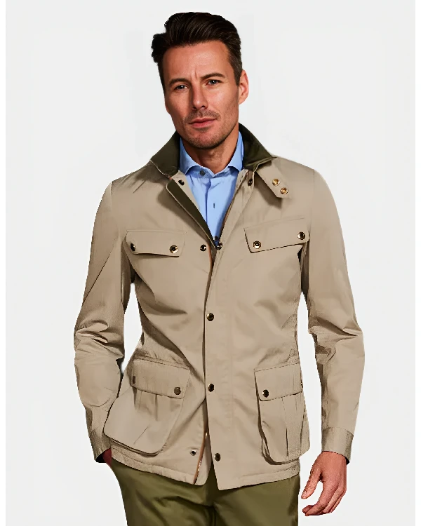 Classic Khaki Cotton Safari Jacket