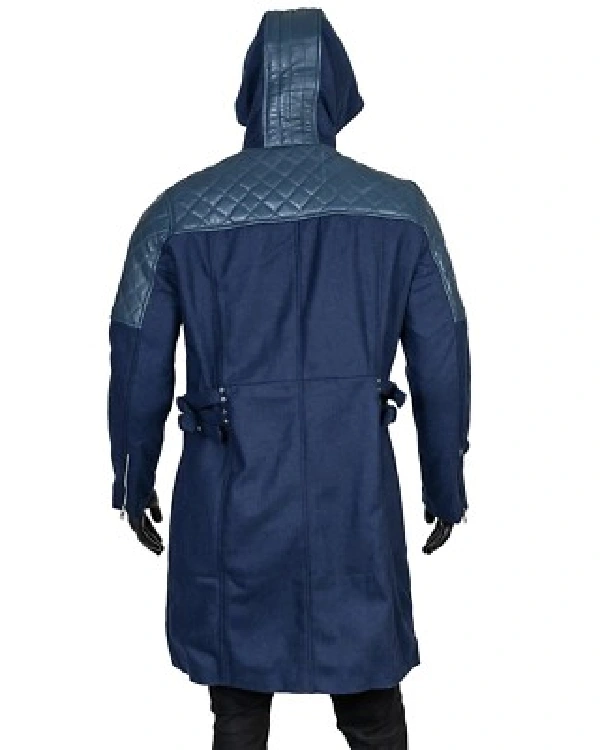 Devil May Cry 5 Game Nero Blue Denim Coat with Hood