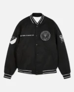 Inter Miami CF Black Full Snap Bomber Jacket