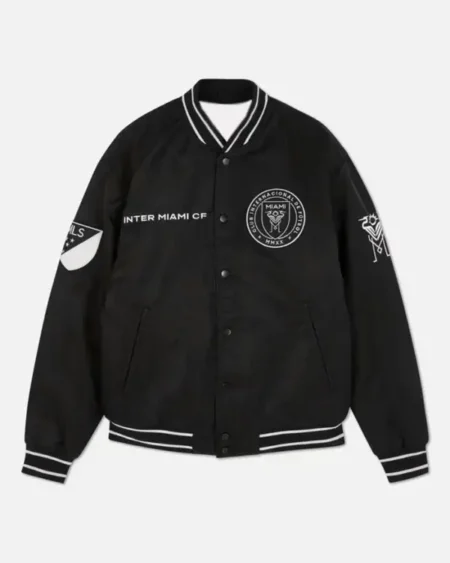 Inter Miami CF Black Full Snap Bomber Jacket