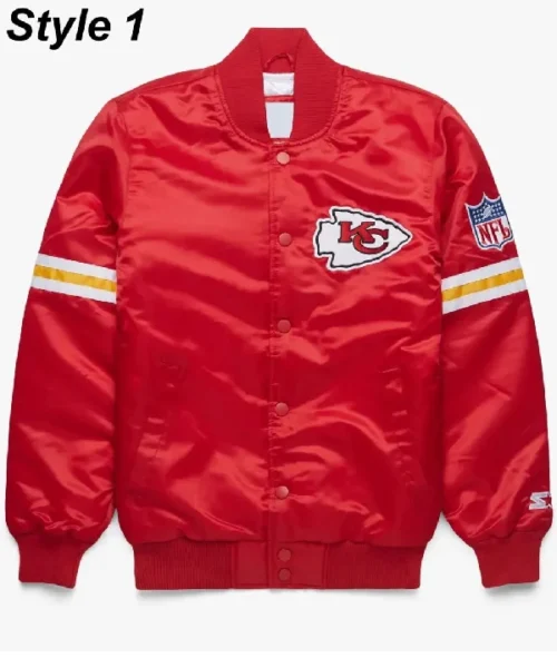 Kansas City Chiefs Satin Bomber Red Jacket