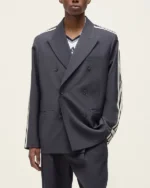 Kith for Adidas Football 3 Striped Grey Suit Jacket