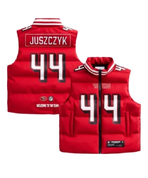 Kyle Juszczyk San Francisco 49ers Off Season Player Red Puffer Vest