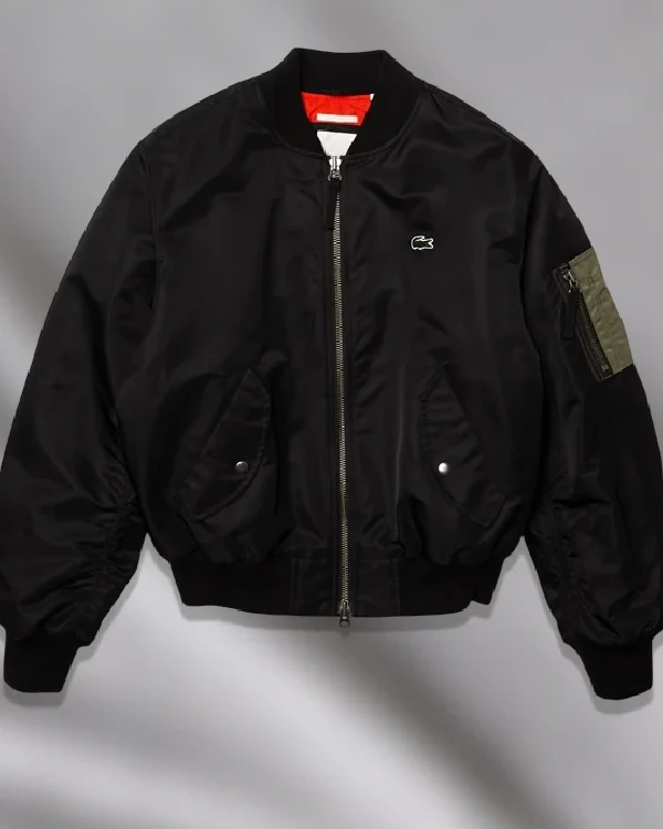 Lacoste Oversized Contrast Bomber Jacket