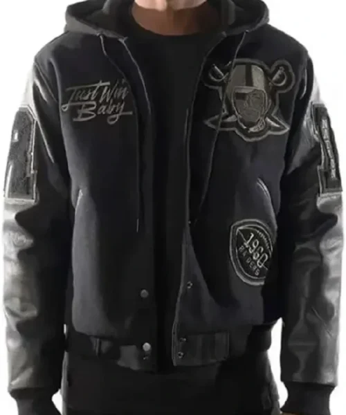 Las Vegas Raiders Antonio Pierce Black Varsity Jacket