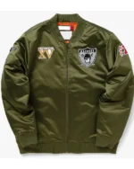 Las Vegas Raiders Bomber Green Satin Jacket