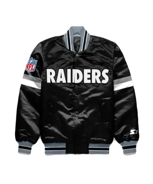 Las Vegas Raiders Home Game Black Satin Jacket