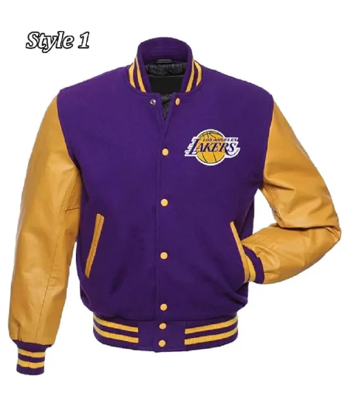 Los Angeles Lakers NBA Purple and Yellow Letterman Jacket