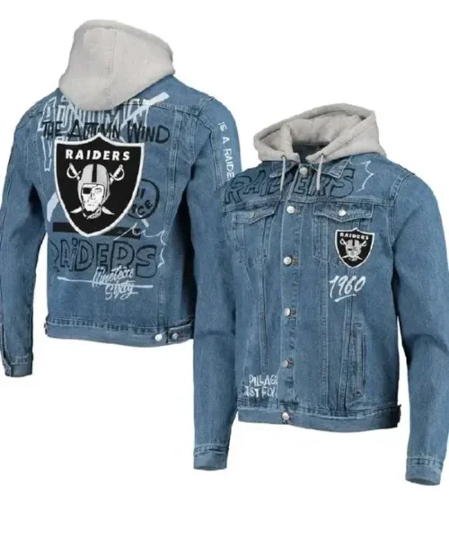 Madison Las Vegas Raiders Blue Denim Jacket