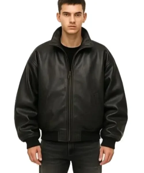 Men’s Premium Black Bomber Oversized Jacket
