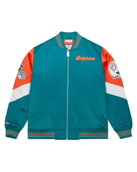 NFL Aqua Miami Dolphins Throwback Satin Jacket