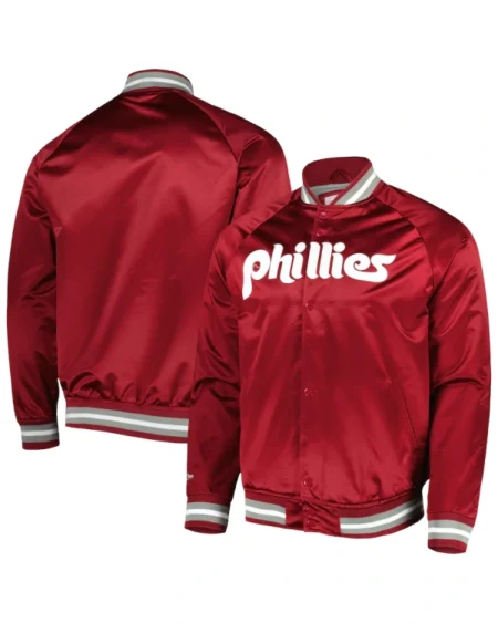 Ness Philadelphia Phillies Satin Mitchell & Raglan Jacket