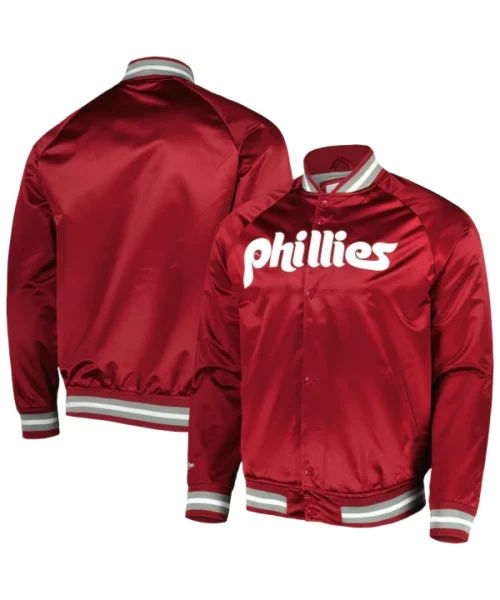 Ness Philadelphia Phillies Satin Mitchell & Raglan Jacket