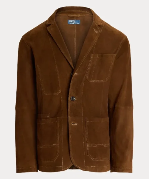 New Buy Polo Ralph Lauren Antique Smith Brown Suede Jacket Sale