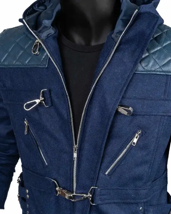 New ProjBuy Devil May Cry 5 Game Nero Blue Denim Coat with Hood Saleect