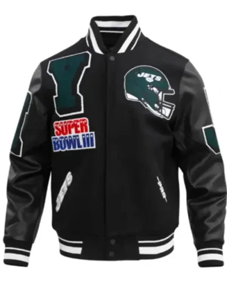New York Jets Mashup Black Varsity Jacket