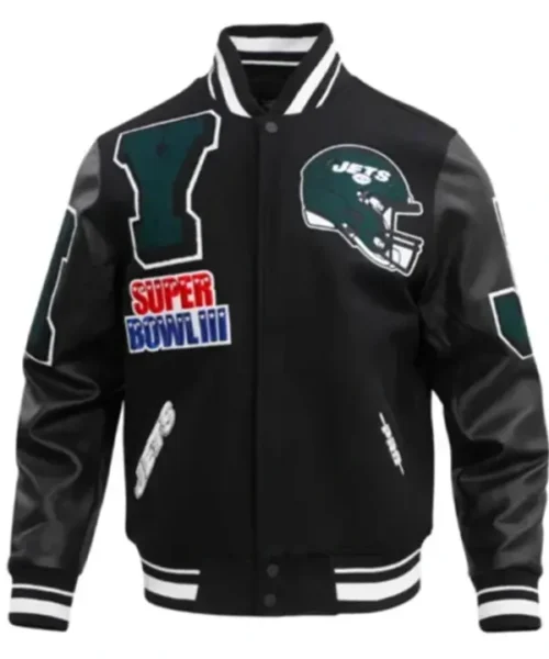 New York Jets Mashup Black Varsity Jacket