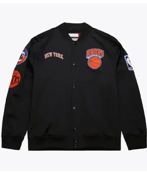 Ny Knicks Black Satin Jacket