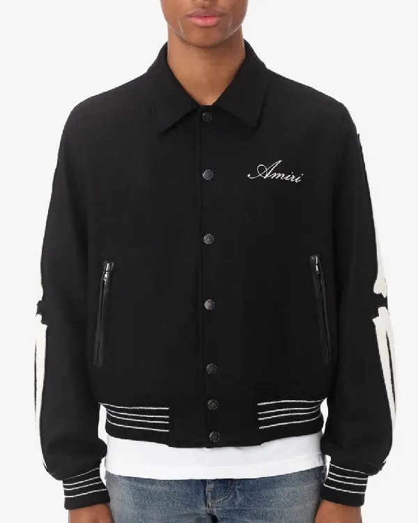 Order Amiri Bones Letterman Varsity Bomber Jacket