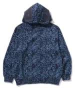 Order Bape Wild Leopard Pattern Shark Relaxed Fit Full Blue ZiP Hoodie Sale Back