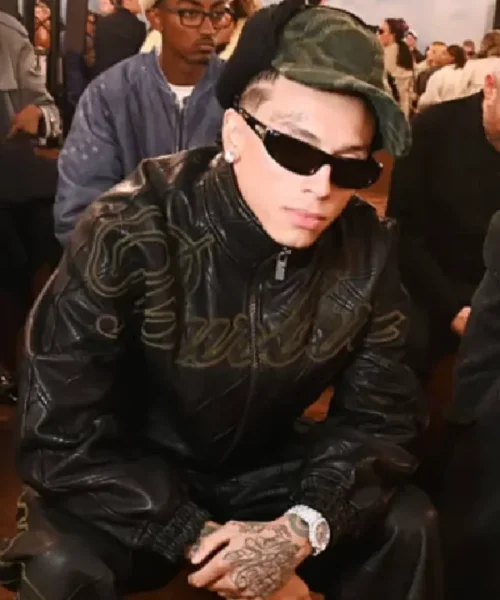 Order Central CEE LFW 2025 Summer Show Black Leather Jacket For Sale