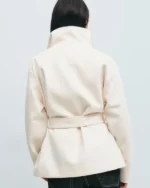 Order Gina Tricot High Neck Short White Jacket Sale Back