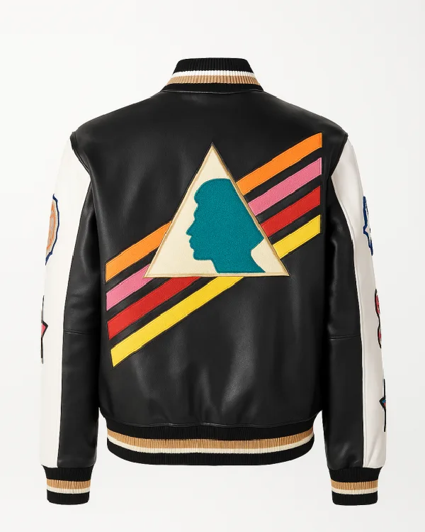 Order Men’s Triangle Leather Varsity Jacket Sale