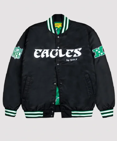 Philadelphia Eagles GOLF WANG Satin Bomber Jacket