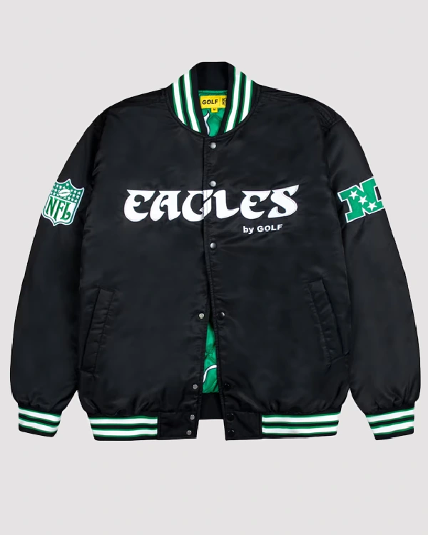 Philadelphia Eagles GOLF WANG Satin Bomber Jacket