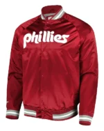 Philadelphia Phillies Lightweight Raglan Full-Snap Satin Jacket Marron