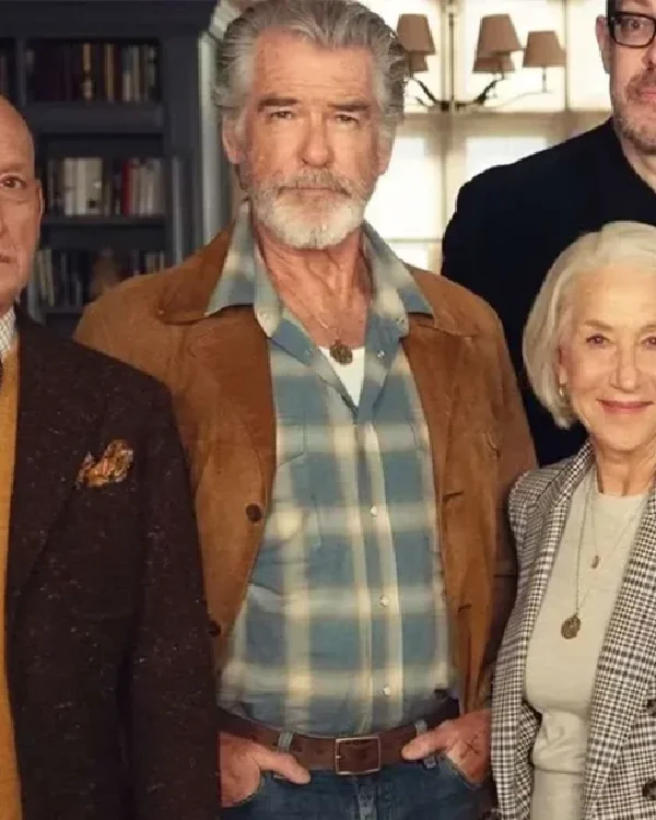 Pierce Brosnan The Thursday Murder Club Suede Leather Jacket