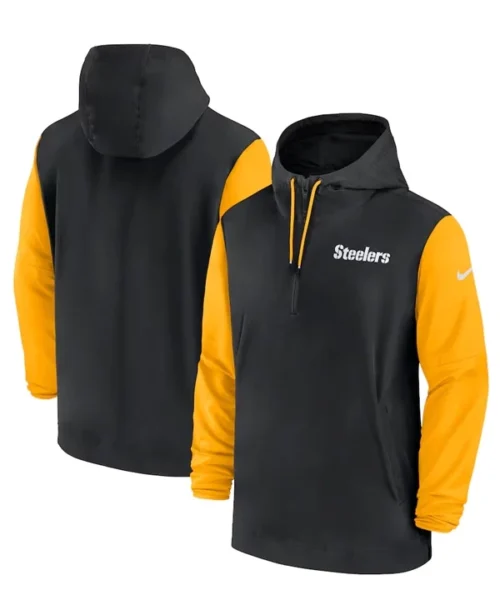 Pittsburgh Steelers Sideline Pre-Game Half-Zip Hoodie Jacket