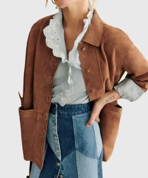 Sezane Brown Suede Jacket