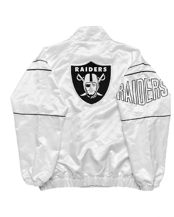 Shop 1994-95 Oakland Raiders Al Davis Full-Zip Satin White Jacket Sale