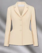 Shop Dior 30 Montaigne Bar Single Breasted Cream Blazer