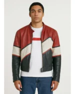 Shop Jayce Chicken Town Movie 2025 Ethaniel Davy Racer Leather Jacket Sale Back