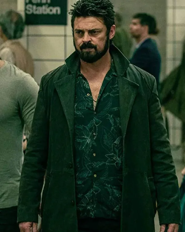 Shop Karl Urban The Boys Billy Butcher Black Cotton Coat For Sale