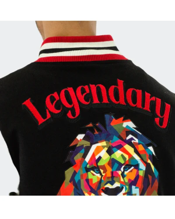 Shop Men’s TWO MILL TWENTY Legendary Lion Varsity Bomber Jacket Back