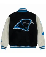 Shop National Football League Carolina Panthers Black and White Wool Varsity Jacket Sale
