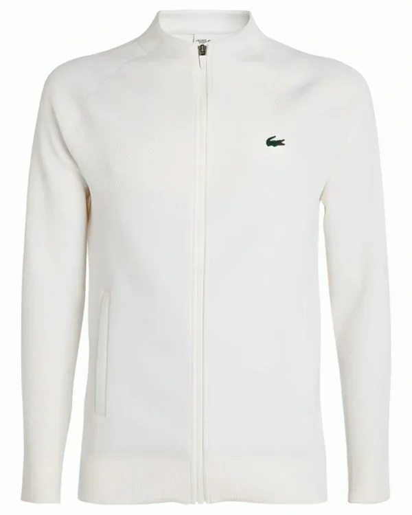 Shop Novak Djokovic Wimbledon 2024 White Zip-Up Jacket On Sale