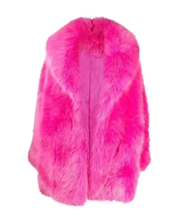 Shop Sabrina Carpenter Pink Eco Fur Coat on Sale