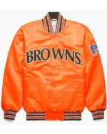 Shop Starter Bomber Cleveland Browns 90’s Orange, Satin Full-Snap Jacket Sale