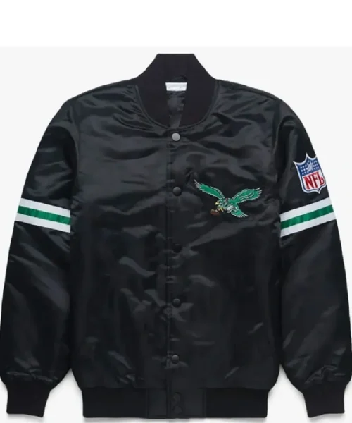 Shop Starter Philadelphia Eagles Striped Satin Bomber Jacket Sale