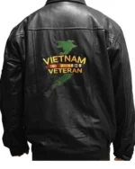 Shop Vietnam Veteran Black Leather Zipper Jacket For Sale
