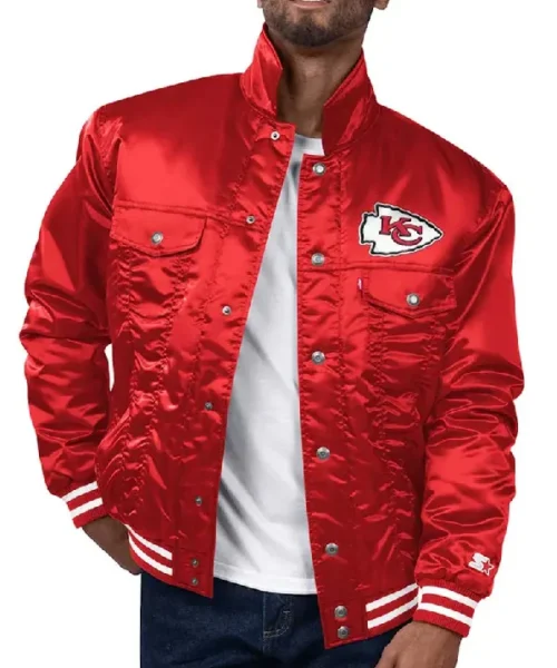 Tab Trucker Jacket Kansas City Chiefs Silver