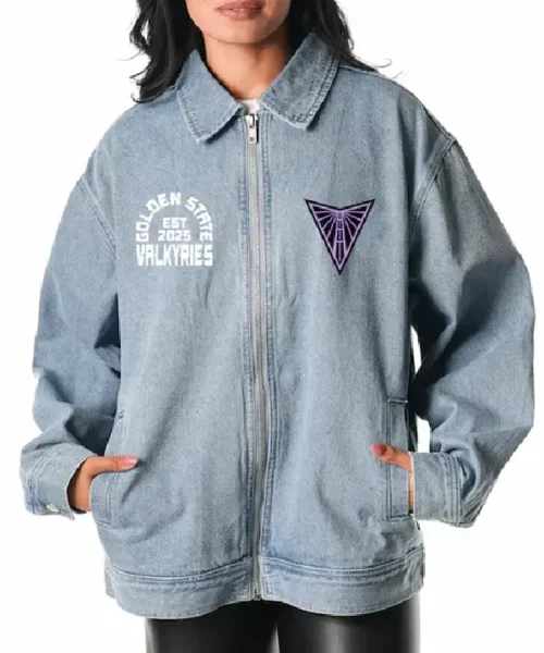The Wild Collective Golden State Valkyries Denim Jacket