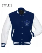 Toronto Maple Leafs NHL Letterman Blue and White Jacket